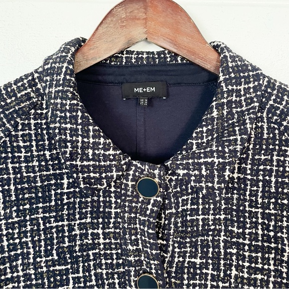 Me+Em Ponte Jacquard Rib Trim Textured Ponte Jersey Jacket Size 12 - Picture 6 of 16